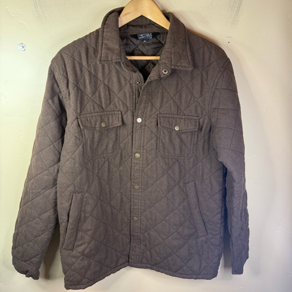 Benny Gold San Francisco Mens Quilted Size Large Dark‎ Brown Jacket Outdoor